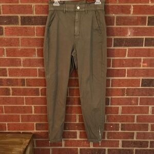 White House Black Market Khaki Zipper/Elastic Ankle